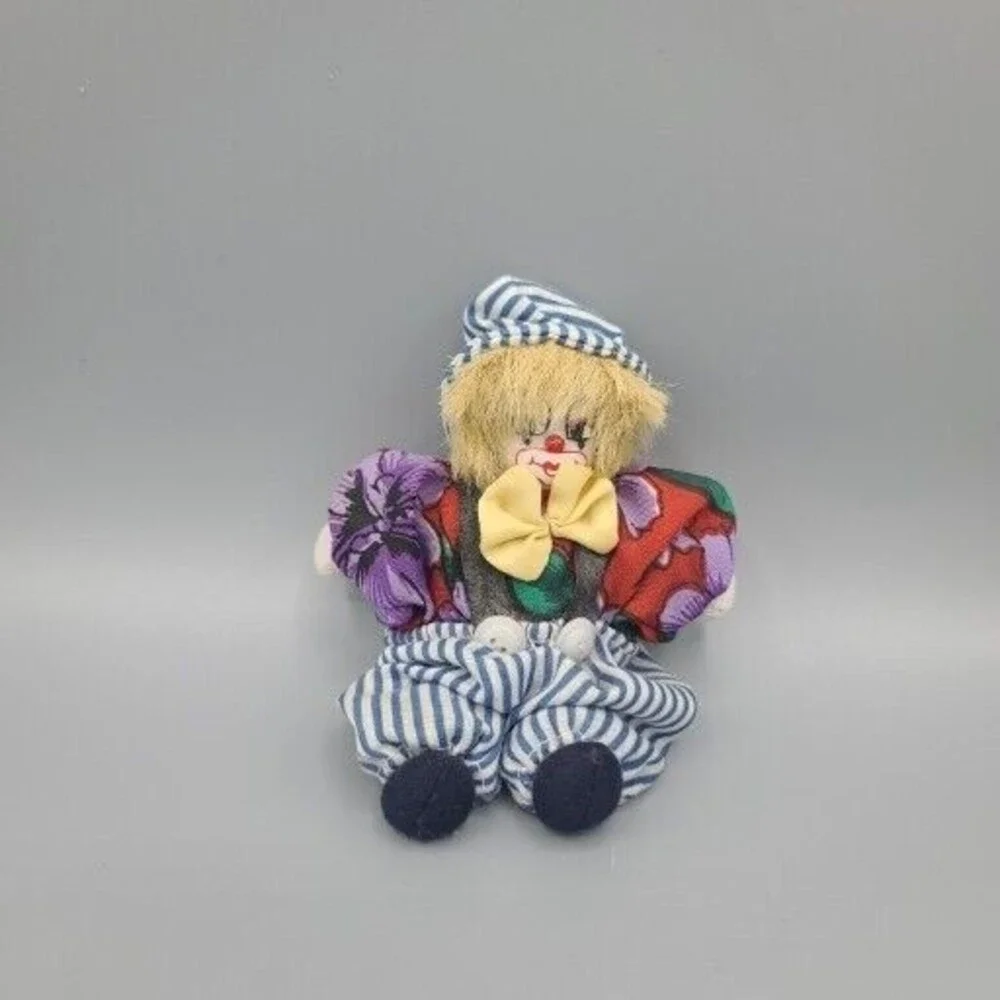 Vintage Clown Doll Sand Body Porcelain Head 5